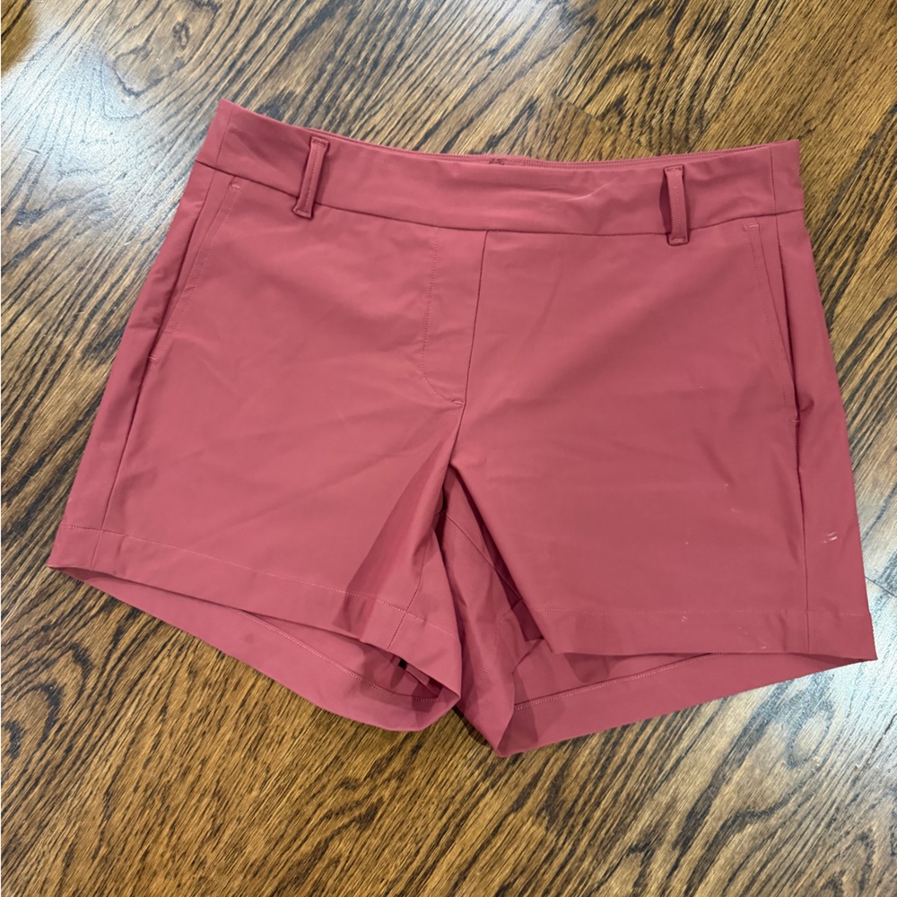 SPANX Rose Red High-Rise Stretch Shorts
